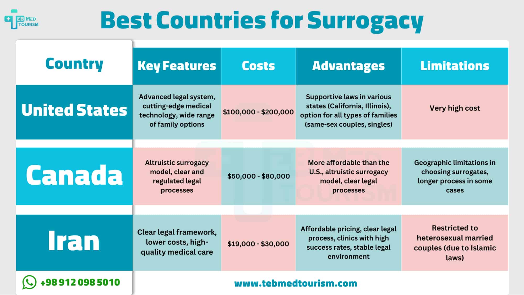 To choose the best country for surrogacy, pay attention to the quality and laws of the countries.
