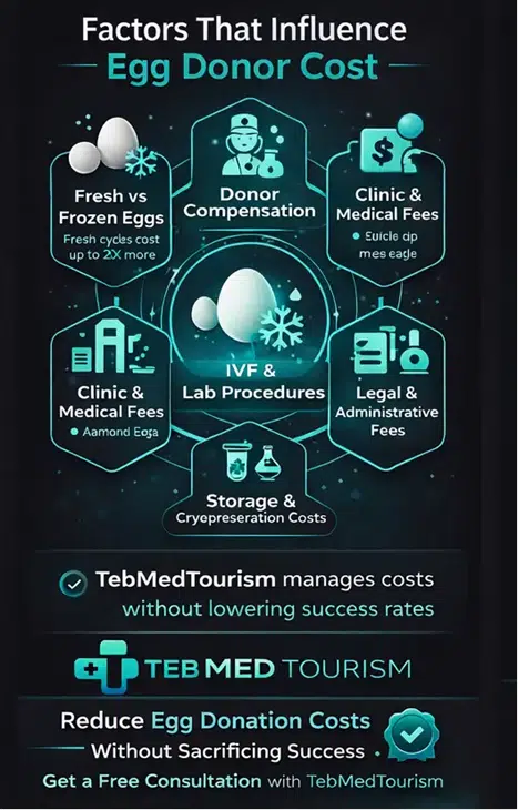 What factors does the egg donation cost depend on?