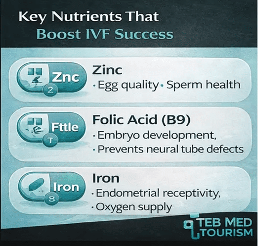 Which minerals in the IVF diet increase the chances of success?