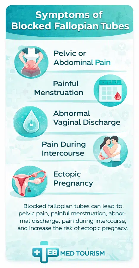 What are the symptoms of blocked fallopian tubes?