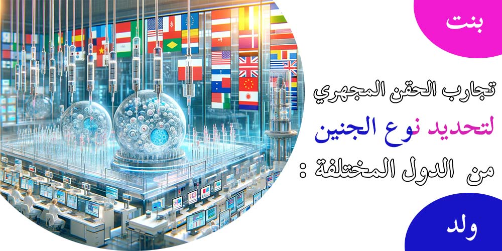 تجارب الحقن المجهري لتحديد نوع الجنين من الدول المختلفة :