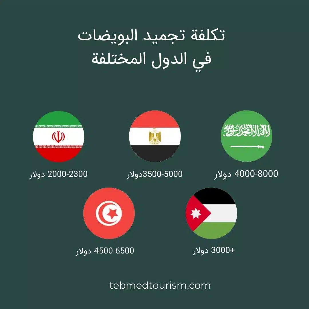 تختلف تكلفة تجميد البويضات في البلدان المختلفة.